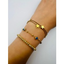 Ikili Yıldızlı Çelik Bileklik