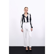 Sateen Aksesuar Detaylı Pantolon - Ekru