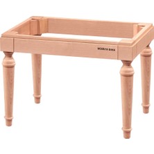 Mobilya Baba Çınar 60 Lık Kasalı Tornalı Puf Cilasız Ham Ahşap