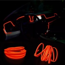 2 Metre Kırmızı Renk Ip LED Araç Içi Ip Torpido Şerit 12V Adaptörlü
