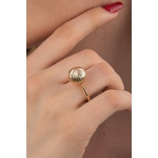 Fiyonk Kuyumculuk 14 Ayar Altın Işıltılı Topcuk Yüzük