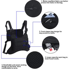 Outdoor Erkekler Taktik Yelek Çantası Suya Dayanıklı Polyester Çok Cepli Göğüs Çantası-Orman Yeşili (Yurt Dışından)