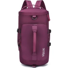 Su Geçirmez Naylon Oxford Kumaş Sırt Çantası Açık Seyahat Bagaj Holdall Omuz Çantası-Mor (Yurt Dışından)
