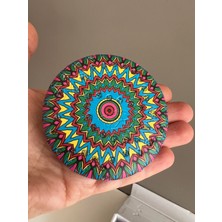 Miamantra Çanta Boy / Cep Boy Büyüteçli Mandala Desenli Çift Taraflı El Aynası