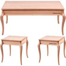 Mobilya Baba Manavgat Orta Sehpa Takımı Cilasız Ham Ahşap