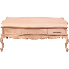 Mobilya Baba Akdeniz Oymalı Orta Sehpa Cilasız Ham Ahşap