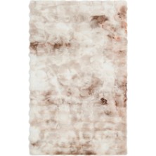 Ekstra Yumuşak Dokulu Bej Bubble Tavşan Tüyü Darcio Dikdörtgen Post Peluş Halı