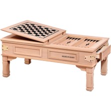 Mobilya Baba Arhavi Rustik Tavla Sehpa Cilasız Ham Ahşap