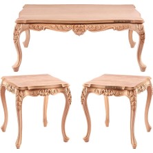 Mobilya Baba Mamak Orta Sehpa Takımı Cilasız Ham Ahşap