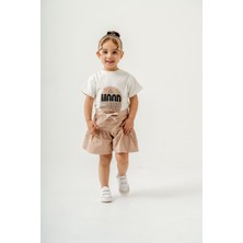 Titimix Kids Kız Çocuk Mood Baskılı Taş Detaylı Alt Üst Ikili Takım Tişört Şort 2-5 Yaş