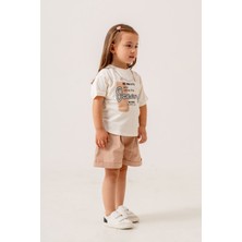 Titimix Kids Kız Çocuk Kolye Detaylı Ikili Takım Şort Tişört 2-5 Yaş