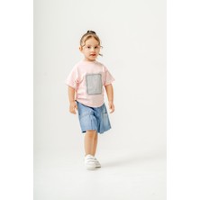 Titimix Kids Kız Çocuk Tişört Şort Alt Üst Ikili Takım Taş Detaylı 2-5 Yaş