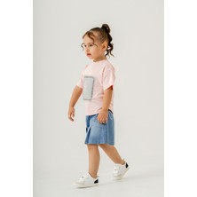 Titimix Kids Kız Çocuk Tişört Şort Alt Üst Ikili Takım Taş Detaylı 2-5 Yaş
