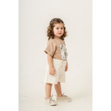 Titimix Kids Kız Çocuk Alt Üst Ikili Takım Tişört Şort Hey Girl Taş Detaylı 2-5 Yaş
