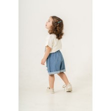 Titimix Kids Kız Çocuk Yıldız Detaylı Taş Işleme Alt Üst Ikili Takım Şort Tişört 2-5 Yaş