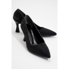 Kadın Sivri Burunlu Stiletto Siyah Sim