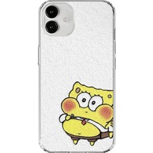 Dali Design Apple iPhone 12 Mini Uyumlu Şeffaf Kılıf Sünger Bob Mini Tasarımlı