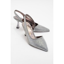 Ccway Kadın Topuklu Ayakkabı Platin Üçgen