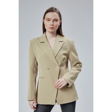 Vizon Regular Fit Yırtmaç Detaylı Blazer Ceket
