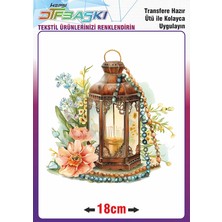 F17 Ajans Fener Çiçekler Ütü ile Yapışan Tekstil Transfer Baskı