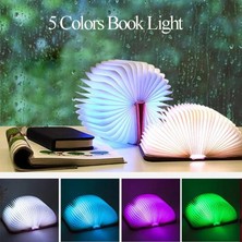 OEM 3D Katlanır Yaratıcı LED Gece Lambası Rgb Renkli USB Şarjlı Ahşap Kitap Işığı Dekor Yatak Odası Masa Lambası Çocuk Doğum Günü Hediyesi (Yurt Dışından)