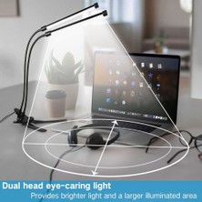 OEM LED Masa Lambası Çift/tek Kafa Okuma Masası Lambası Klipsli Kısılabilir Parlaklık Ev Çalışma Ofis Aydınlatması Pc Göz Koruması (Yurt Dışından)