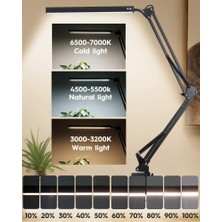 OEM Kelepçeli LED Masa Lambası 10W Salıncaklı Kol Masa Lambası Göz Bakımı Yapan Kısılabilir Masa Lambası 10 Parlaklık Seviyesi 3 Aydınlatma Modu (Yurt Dışından)