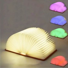 OEM 3D Katlanır Yaratıcı LED Gece Lambası Rgb Renkli USB Şarjlı Ahşap Kitap Işığı Dekor Yatak Odası Masa Lambası Çocuk Doğum Günü Hediyesi (Yurt Dışından)