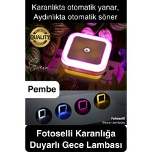 Fotoselli Gece Lambası Karanlıkta Otomatik Yanıp Sönen Aydınlığa Duyarlı Koridor Antre Loş LED Işık