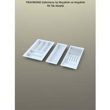 Tify Çekmece Içi Kaşıklık ve Bıçaklık Düzenleyici  Beyaz, 64X48 Yandan ve Boydan 4cm Kesilebilir