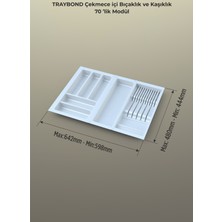 Tify Çekmece Içi Kaşıklık ve Bıçaklık Düzenleyici  Beyaz, 64X48 Yandan ve Boydan 4cm Kesilebilir