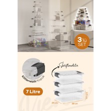 Vienev 3'lü 7 Litre Kilitli Kapaklı Saklama ve Erzak Kutusu 33104