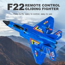 F22(HW32) Epp Köpük Kayma Rc Uçak Aerodinamik Trixenie Uçak Oyuncak, LED Gece Işıklı, Tek Pil - Mavi (Yurt Dışından)