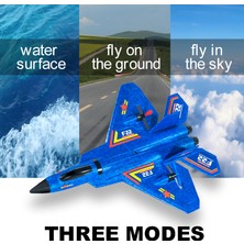 F22(HW32) Epp Köpük Kayma Rc Uçak Aerodinamik Trixenie Uçak Oyuncak, LED Gece Işıklı, Tek Pil - Mavi (Yurt Dışından)