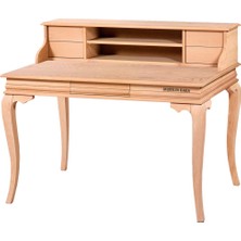 Mobilya Baba Kumluca 110 Luk Raflı Rustik Çalışma Masası Cilasız Ham Ahşap