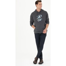 U.S. Polo Assn. Erkek Antrasit Oversize Kapüşonlu Sweatshirt