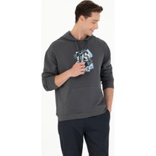 U.S. Polo Assn. Erkek Antrasit Oversize Kapüşonlu Sweatshirt