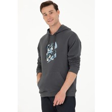 U.S. Polo Assn. Erkek Antrasit Oversize Kapüşonlu Sweatshirt