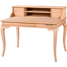 Mobilya Baba Kumluca 125 Lik Raflı Rustik Çalışma Masası Cilasız Ham Ahşap