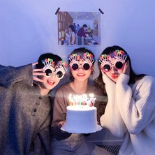 Güllü E Store Happy Birthday Yazılı Pembe Fuşya Renk Parti Gözlüğü 12X7 Cm