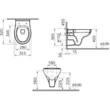 Vitra S20 Round Smoothflush Asma Klozet + Vitra Yavaş Kapanır Kapak