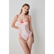 Broderie Pembe Bodysuit - Penti Loves Paris Koleksiyonu