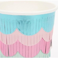 Meri Meri - Mermaid Scalloped Fringe Cups - Deniz Kızı Püsküllü Bardaklar