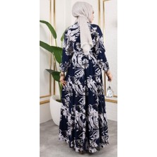 Orchid Style Palmiye Desenli Tesettür Elbise