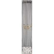 Meri Meri - Silver Long Candles - Uzun Gümüş Mum