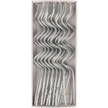 Meri Meri - Silver Swirly Candles - Gümüş Kıvrımlı Mumlar - 20'li