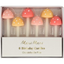 Meri Meri - Mushroom Birthday Candles - Mantar Doğum Günü Mumları - 6'lı