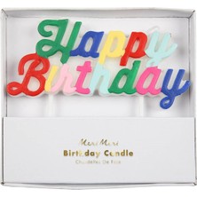 Meri Meri - Multicolor Happy Birthday Candle - Happy Birthday Renkli Mum