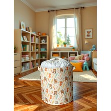 Prendi Home Wild Animals 2 Fileli Çok Amaçlı Oyuncak Saklama Kutusu Çamaşır Sepeti Katlanır Düzenleyici Sepet 37 x 40