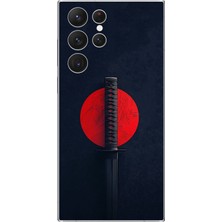 Dali Design Samsung Galaxy S22 Ultra Uyumlu Şeffaf Kılıf Samuray Kılıcı Tasarımlı